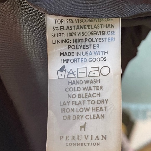 Peruvian Connection Pretty women Midi dress L w/button cuffs scoop neck & pocket - Picture 10 of 10